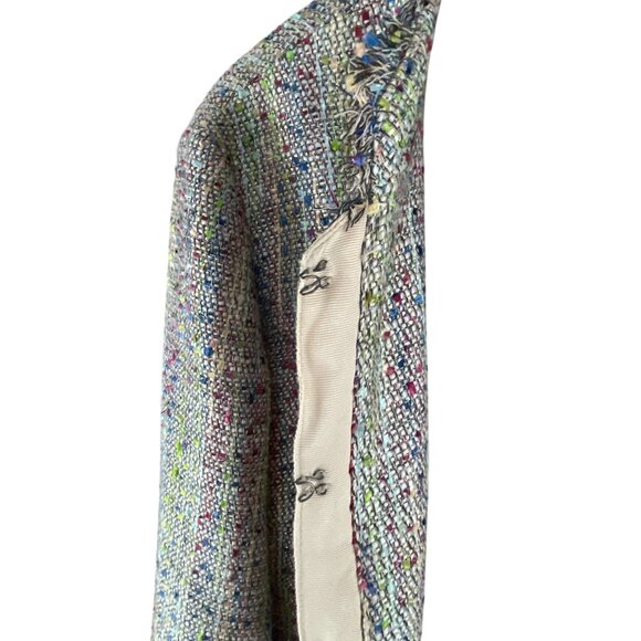 Willi Smith Womens Tweed  Blazer Size 6 Multicolor Colorful Raw Hem Office Caree - Picture 8 of 12